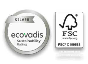 Ecovadis silver rating en het FSC logo