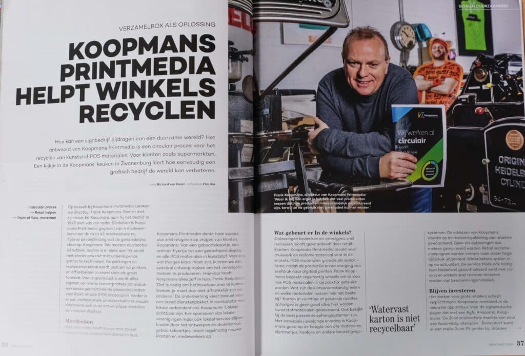 Print matters artikel over Koopmans printmedia en circulair werken